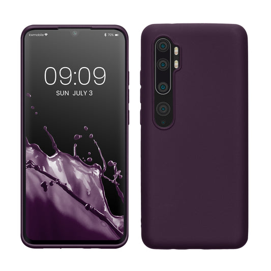 kwmobile Handyhülle für Xiaomi Mi Note 10 / Note 10 Pro Hülle - Silikon Case metallisch schimmernd - Schutzhülle Cover - Metallic Brombeere Metallic Brombeere  