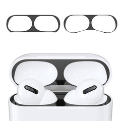 kwmobile Staubschutz Sticker kompatibel mit Apple AirPods Pro - Metallstaub Schutz Aufkleber Skins in Schwarz Schwarz  