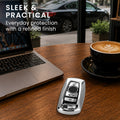 BMW 3-Button Remote (Keyless Go only) Silicone Car Key Cover Glossy Silver and Black