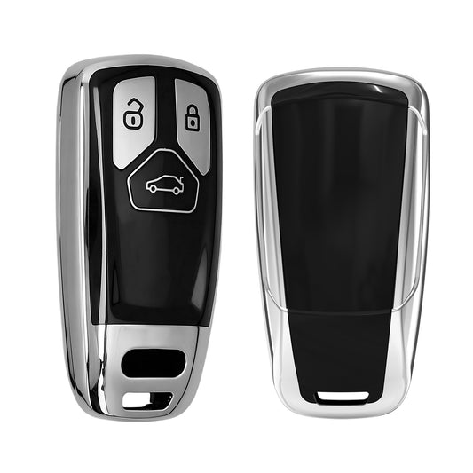 kwmobile Car Key Cover compatible with Audi 3-Button Smartkey Car Key (Keyless Go only) - Silicone Protective Cover