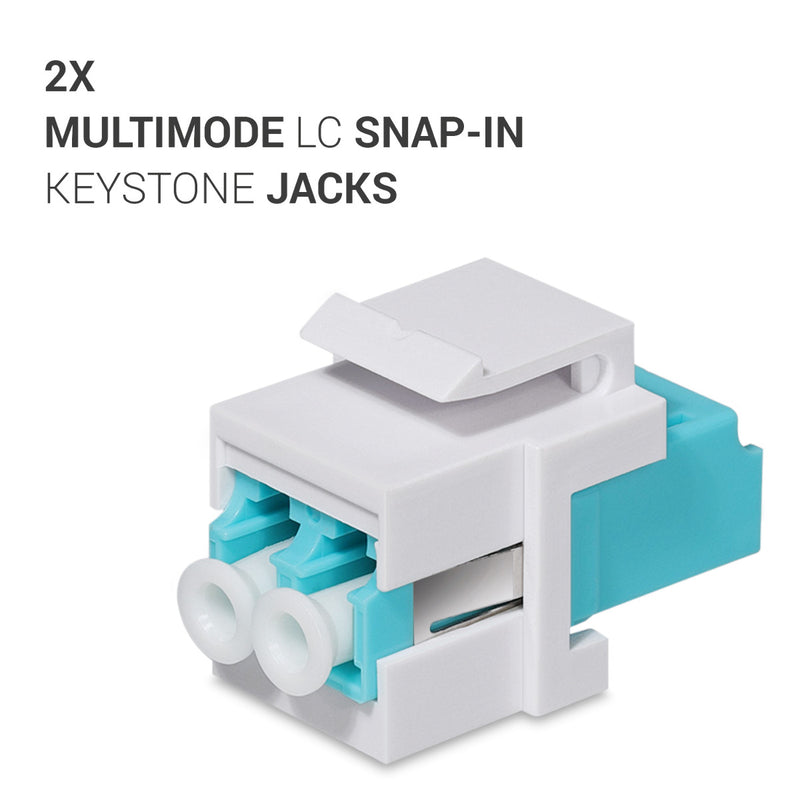 kwmobile Keystone optisches Netzwerkkabel Modul - Kupplung Multimode Glasfaser - Anschluss für LC-Duplex Kabel