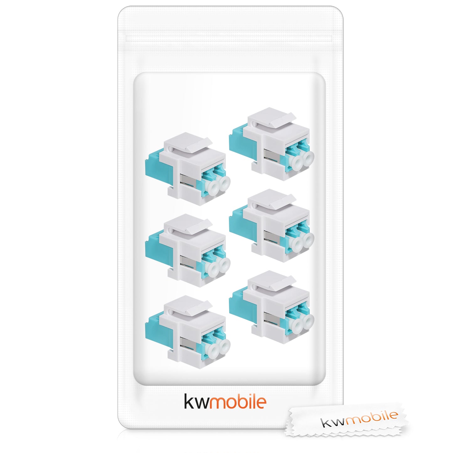 kwmobile Keystone optisches Netzwerkkabel Modul - Kupplung Multimode Glasfaser - Anschluss für LC-Duplex Kabel