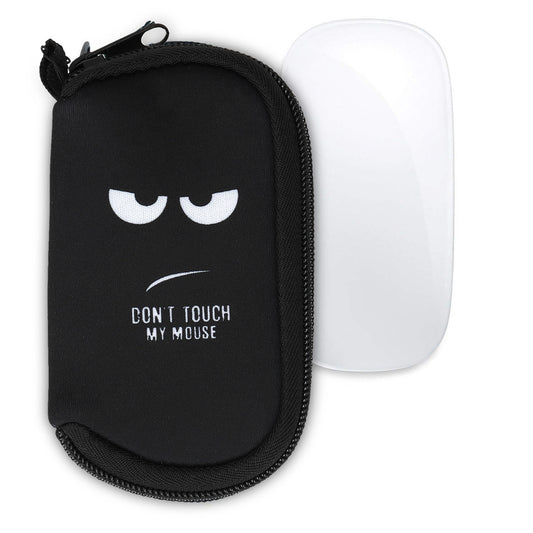 kwmobile Hülle für Apple Magic Mouse 1 / 2 Hülle - Mouse Case - Neopren Tasche - Schutzhülle für PC Maus - Transporttasche Zubehör - Weiß Schwarz Weiß  [dsg01]
