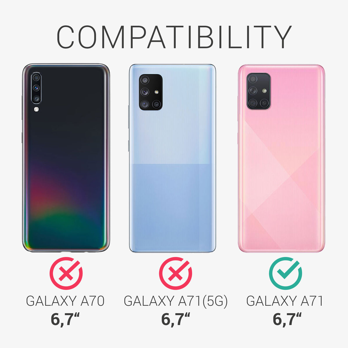 kwmobile Phone Case for Samsung Galaxy A71 - Silicone Case Protective Cover