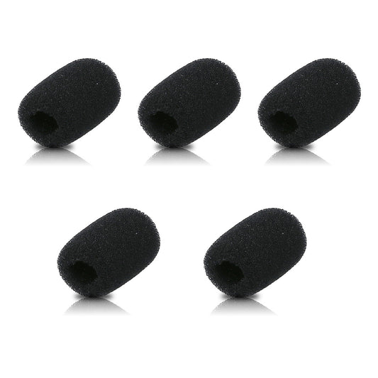 kwmobile Mikrofon Windschutz kompatibel mit div. Mikrofonen - 5 x Schaumstoffbezug mit den Maßen 2x3,2x1 cm in Schwarz Schwarz  [dsg02]