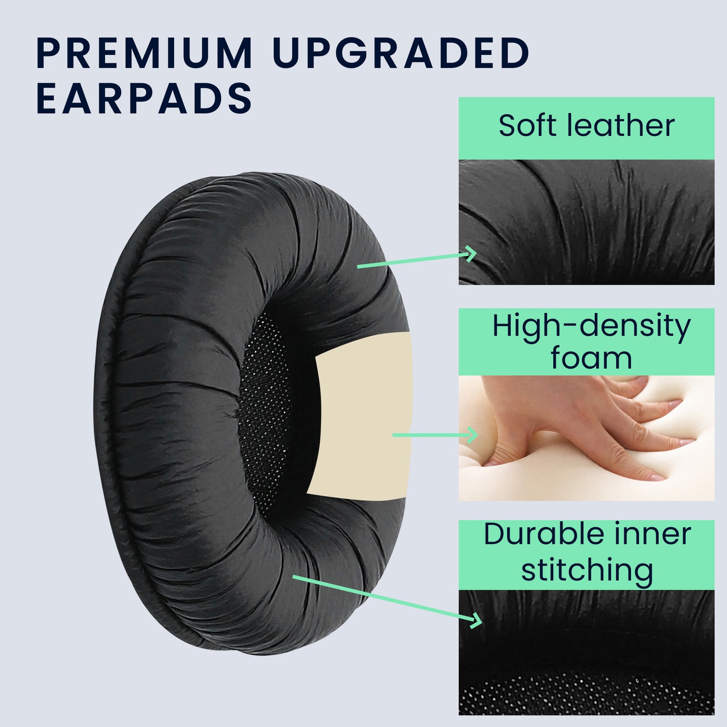 kwmobile Ear Pads for Sennheiser PX200 / PX100 Ear Cushion Replacement Parts Headphone Replacement Pads for Over Ear Headphones
