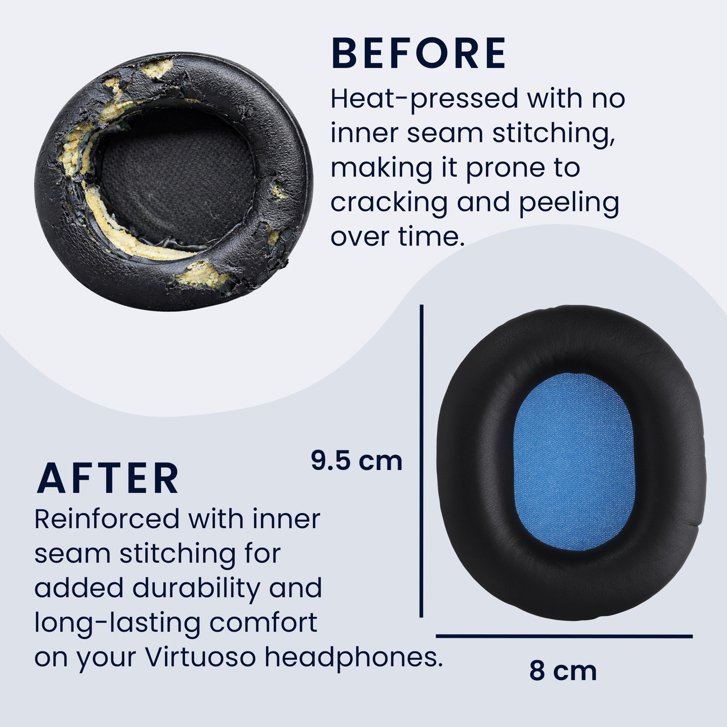 kwmobile Ear Pads for Sennheiser HD8 / HD8 DJ / HD6 MIX Earpads Replacement Ear Pads Headphone Spare Parts Headphone Replacement Pads for Over Ear Headphones