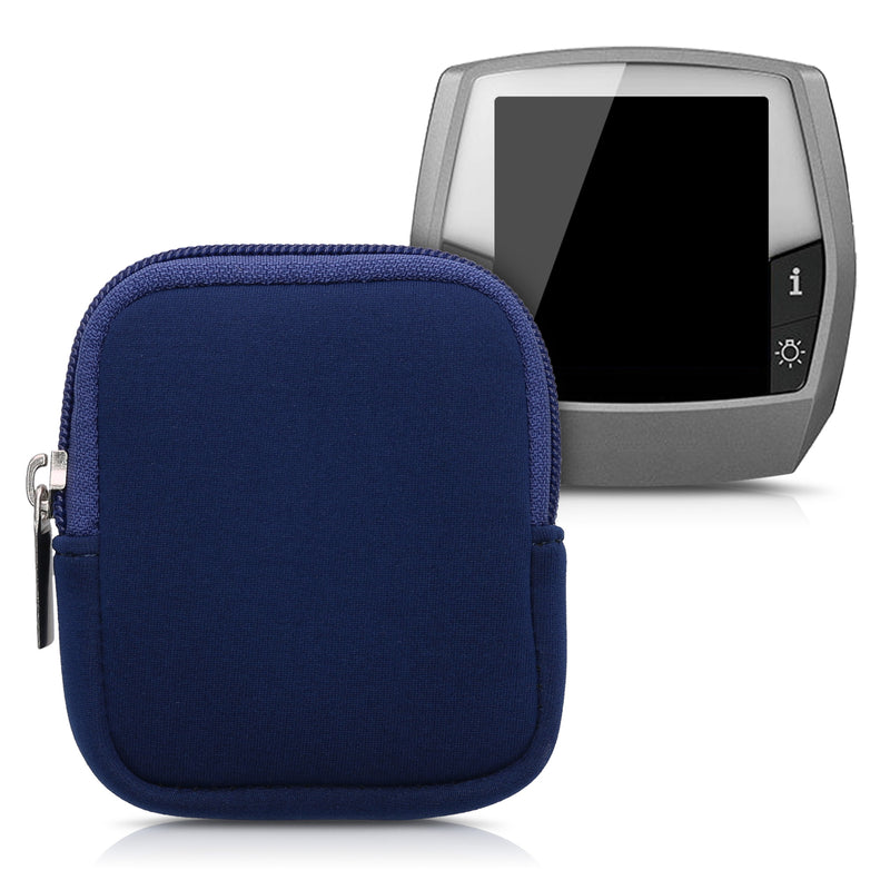 kwmobile Tasche kompatibel mit Bosch Intuvia - E-Bike Computer Neopren Hülle - Schutztasche Dunkelblau Dunkelblau  