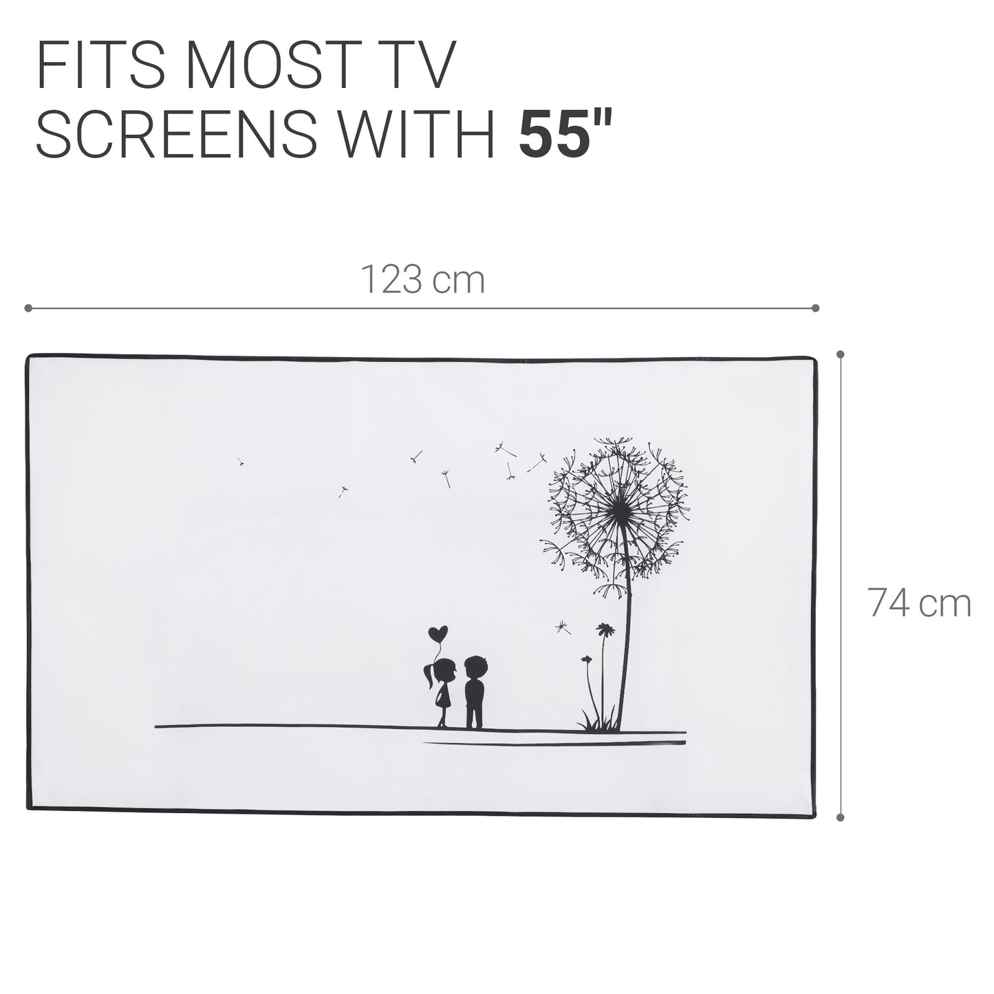 kwmobile 55" TV Cover Indoor Television Sleeve Screen Protector Cover TV Screen Dust Cover TV Cover