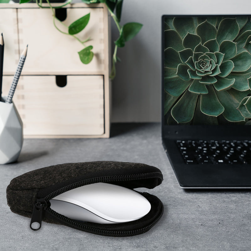 Magic Mouse 1 / 2 Pouch Dark Grey Felt