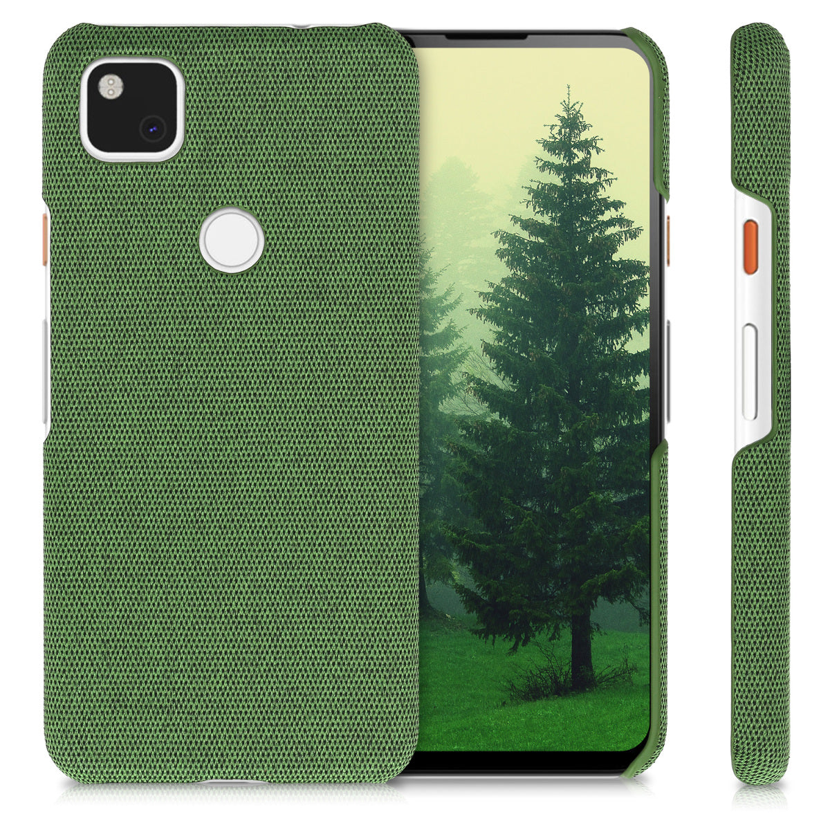 kwmobile Case Compatible with Google Pixel 4a - Cover - Fabric Cover Phone Case - Back Cover