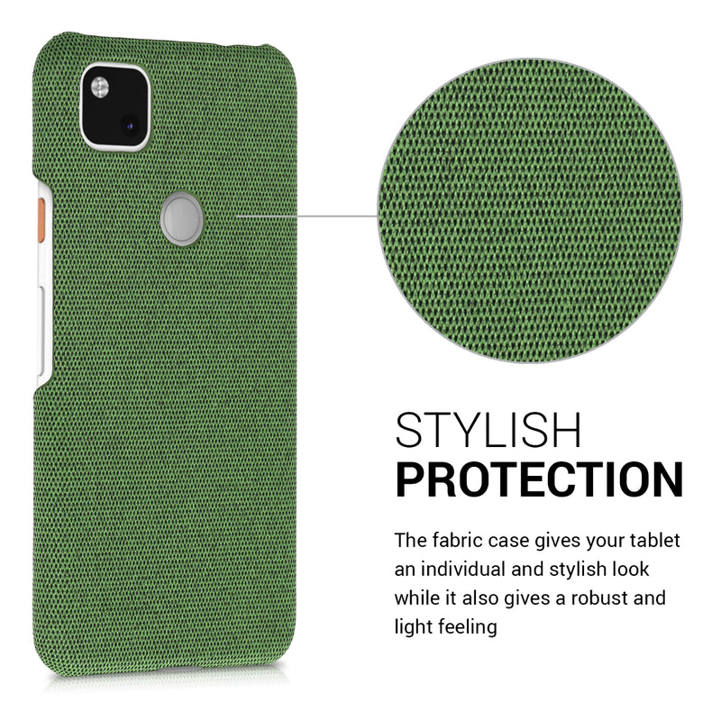 kwmobile Case Compatible with Google Pixel 4a - Cover - Fabric Cover Phone Case - Back Cover