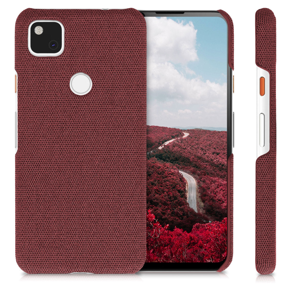 kwmobile Case Compatible with Google Pixel 4a - Cover - Fabric Cover Phone Case - Back Cover
