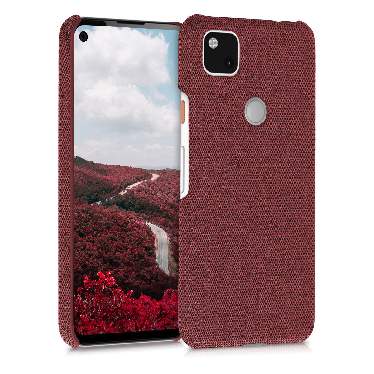 kwmobile Case Compatible with Google Pixel 4a - Cover - Fabric Cover Phone Case - Back Cover