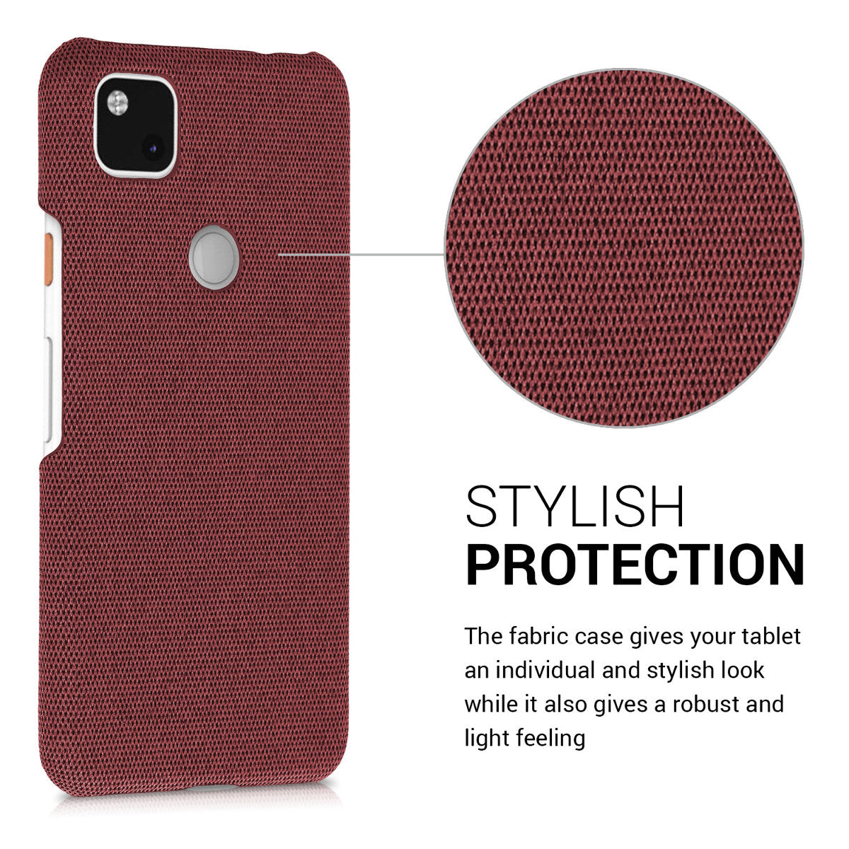 kwmobile Case Compatible with Google Pixel 4a - Cover - Fabric Cover Phone Case - Back Cover