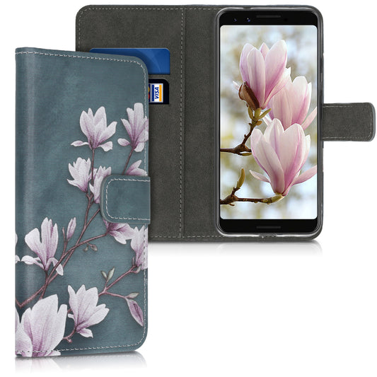kwmobile Wallet Case Compatible with Google Pixel 3a Case - Cover with Stand and Card Slots