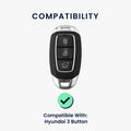 Hyundai 3-Button Keyless Go Hardcover Car Key Cover