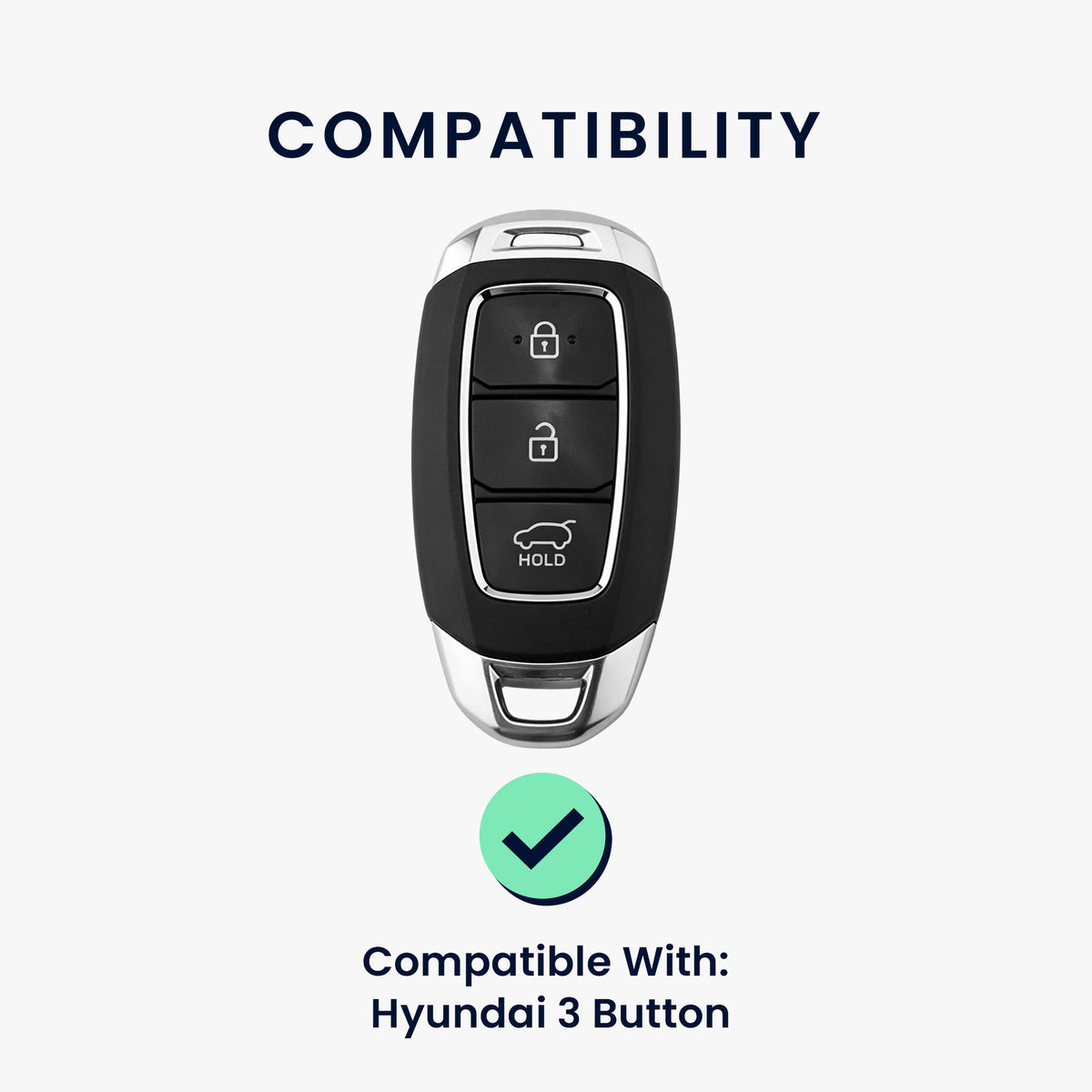 Hyundai 3-Button Keyless Go Hardcover Car Key Cover