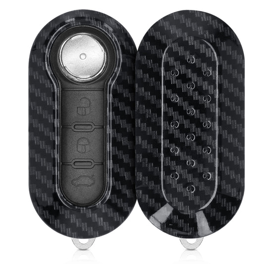 kwmobile Car Key Cover compatible with Fiat Lancia 3-Button Flip Car Key - Hard Cover Protective Case Key Shell Cover