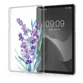kwmobile Case Compatible with Samsung Galaxy Tab S6 Lite - Silicone Case - Tablet Cover Case - Lavender Turquoise Transparent