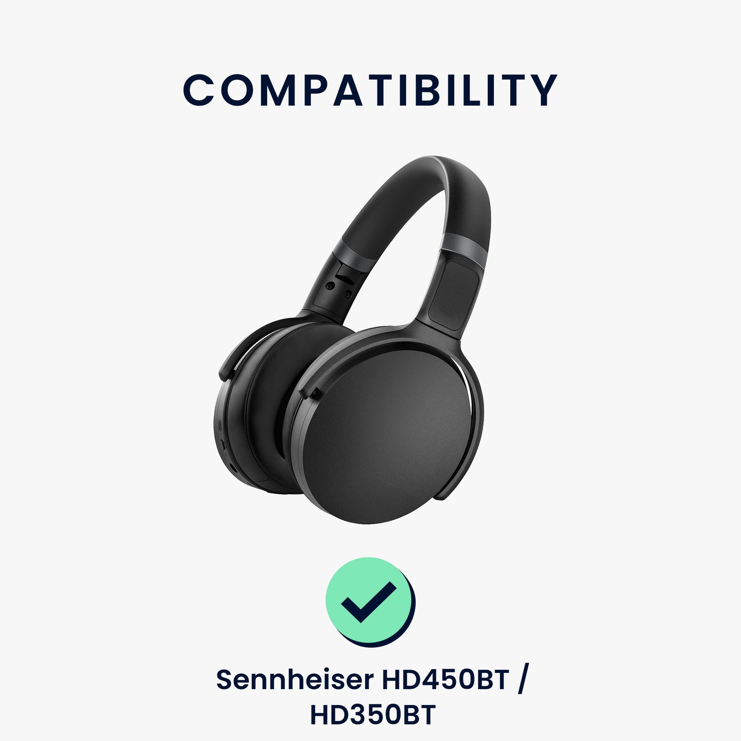 kwmobile Ear Pads for Sennheiser HD450BT / HD350BT Earpads Replacement Headphone Spare Parts Headphone Replacement Pads for Over-Ear Headphones