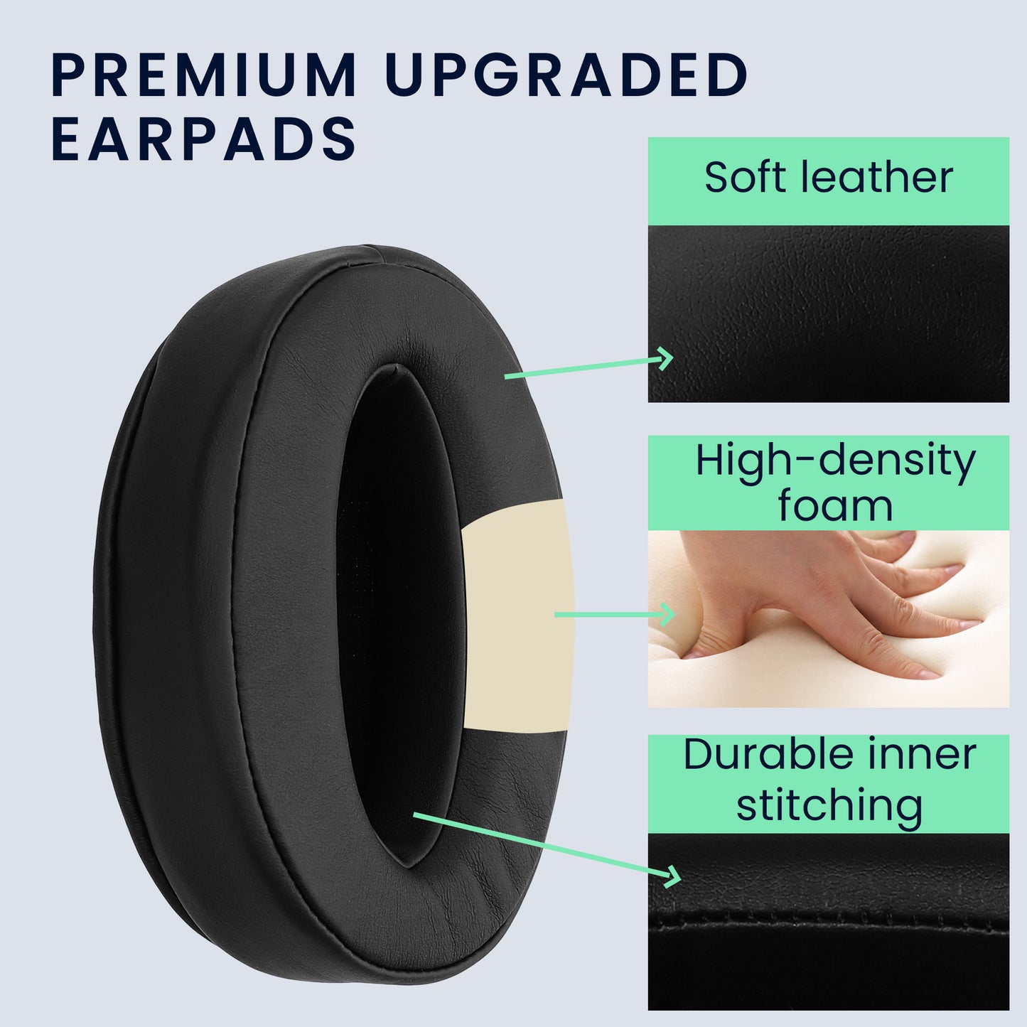 kwmobile Ear Pads for Sennheiser HD450BT / HD350BT Earpads Replacement Headphone Spare Parts Headphone Replacement Pads for Over-Ear Headphones