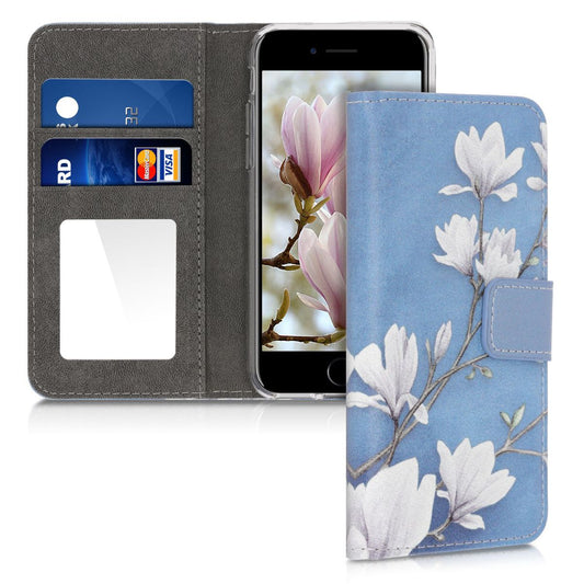 kwmobile Case Compatible with Apple iPhone SE (2022) / iPhone SE (2020) / iPhone 8 / iPhone 7 - Protective Case with Card Slot and Mirror