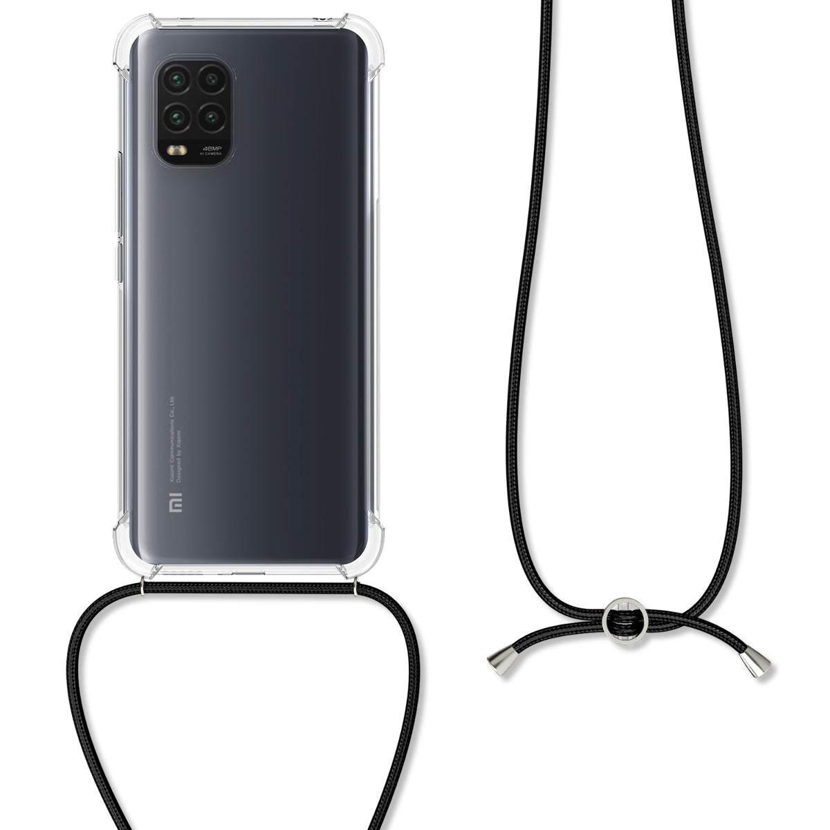 kwmobile Necklace Case compatible with Xiaomi Mi 10 Lite (5G) - Silicone Cover with Lanyard - Strap Phone Case