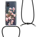 kwmobile Necklace Case Compatible with Samsung Galaxy A51 Silicone Cover with Lanyard Transparent Magnolias