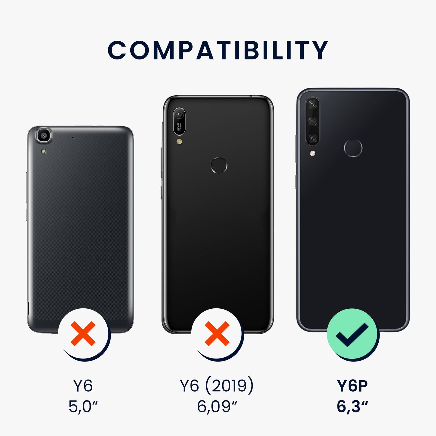 kwmobile Phone Case for Huawei Y6p Case Wireless Charging Protective Cover