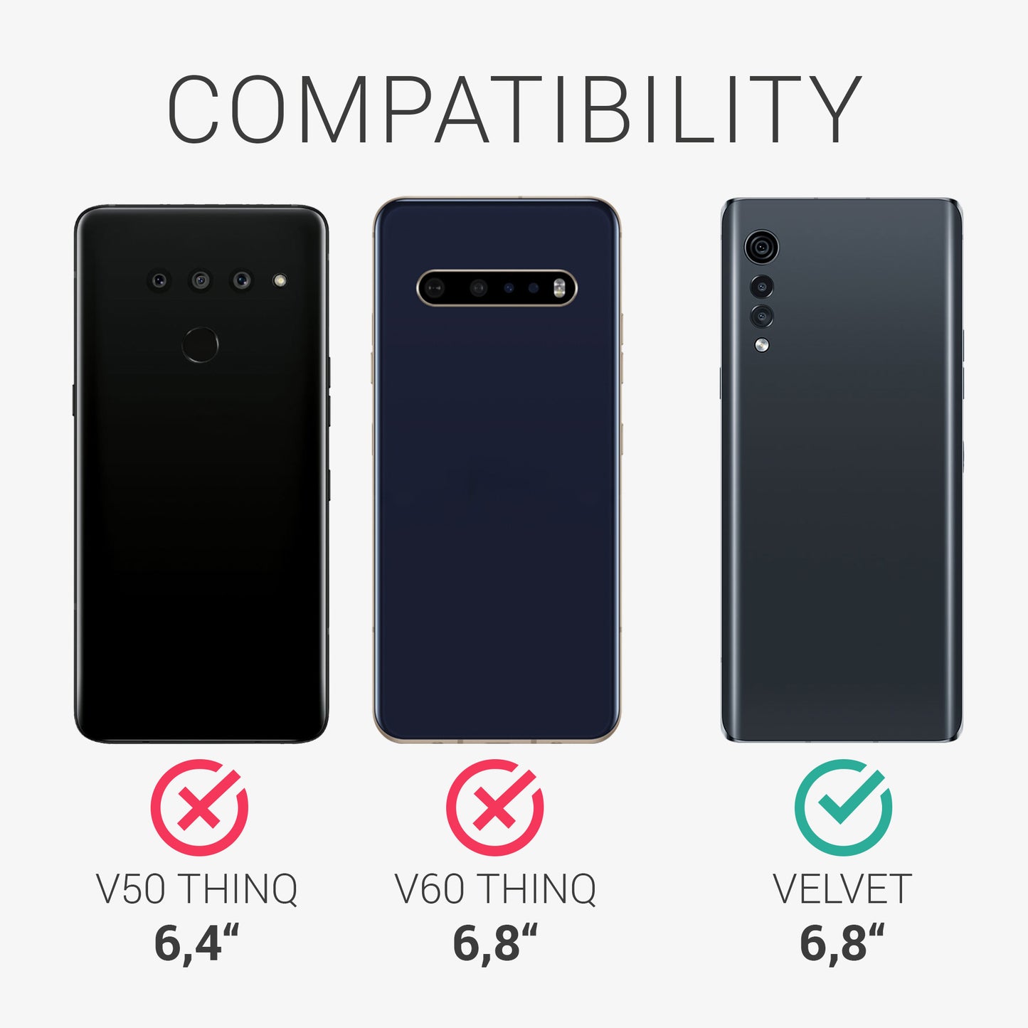 kwmobile Phone Case for LG Velvet - Cover - Wireless Charging Protective Case