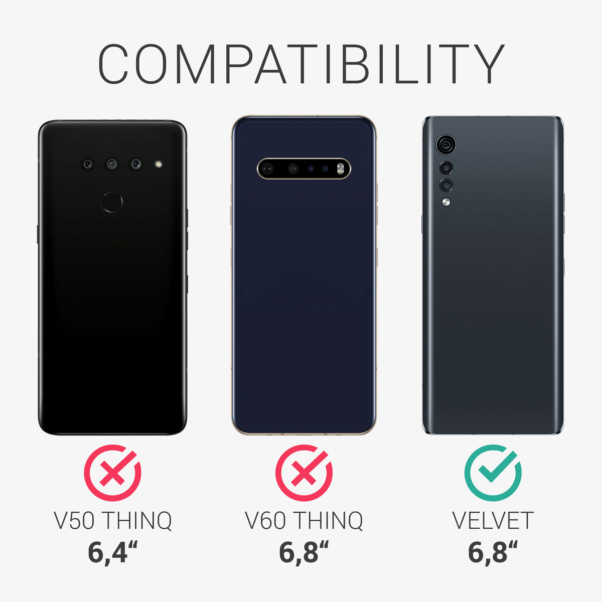 kwmobile Phone Case for LG Velvet - Cover - Wireless Charging Protective Case