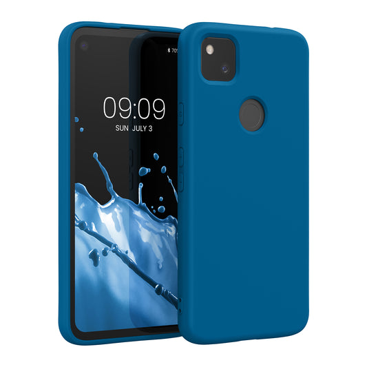 kwmobile Case Compatible with Google Pixel 4a Case Rubberized Silicone Phone Case Protective Cover for Wireless Charging Case