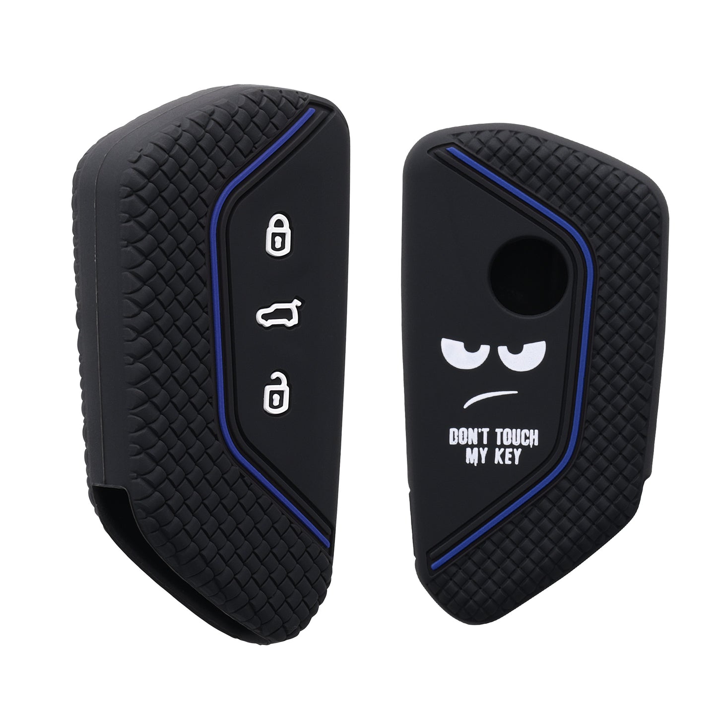 kwmobile Car Key Cover Compatible with VW Golf 8 3-Button Car Key - Key Fob Cover Don't Touch My Key