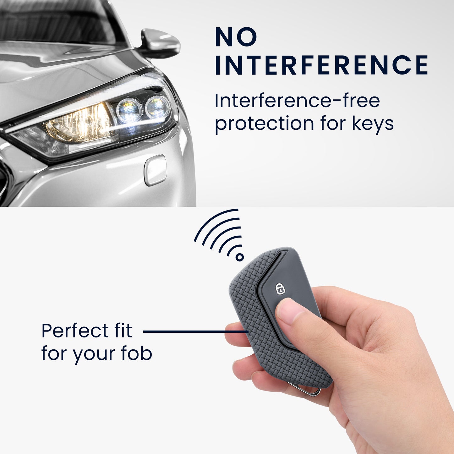 kwmobile Car Key Cover Compatible with VW Golf 8 3-Button Car Key - Key Fob Cover Don't Touch My Key