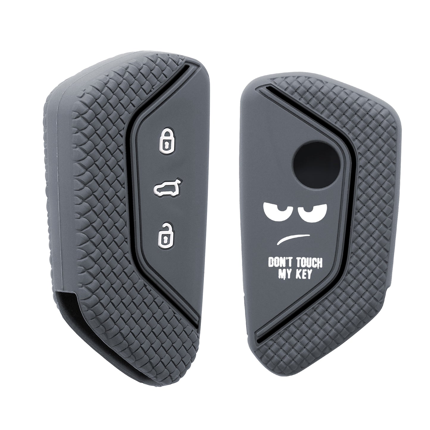 kwmobile Car Key Cover Compatible with VW Golf 8 3-Button Car Key - Key Fob Cover Don't Touch My Key