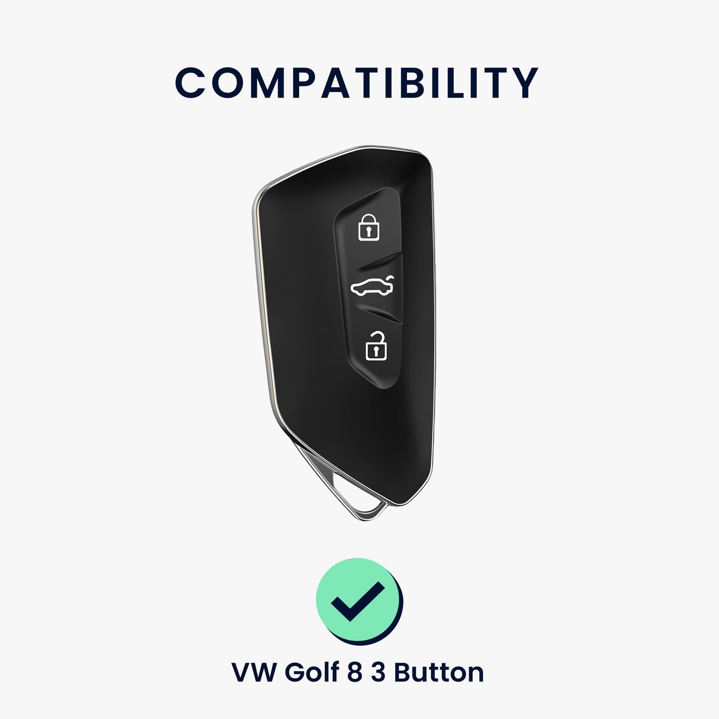 kwmobile Car Key Cover Compatible with VW Golf 8 3-Button Car Key - Key Fob Cover Don't Touch My Key