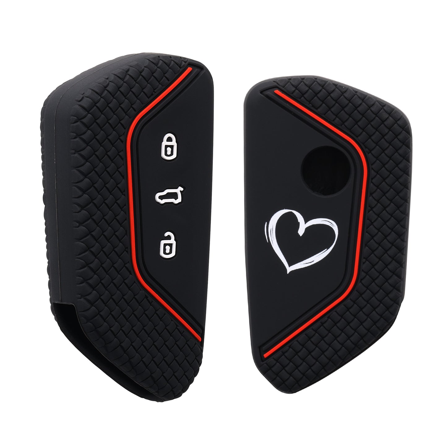 kwmobile Car Key Cover Compatible with VW Golf 8 3-Button Car Key - Key Fob Cover Don't Touch My Key