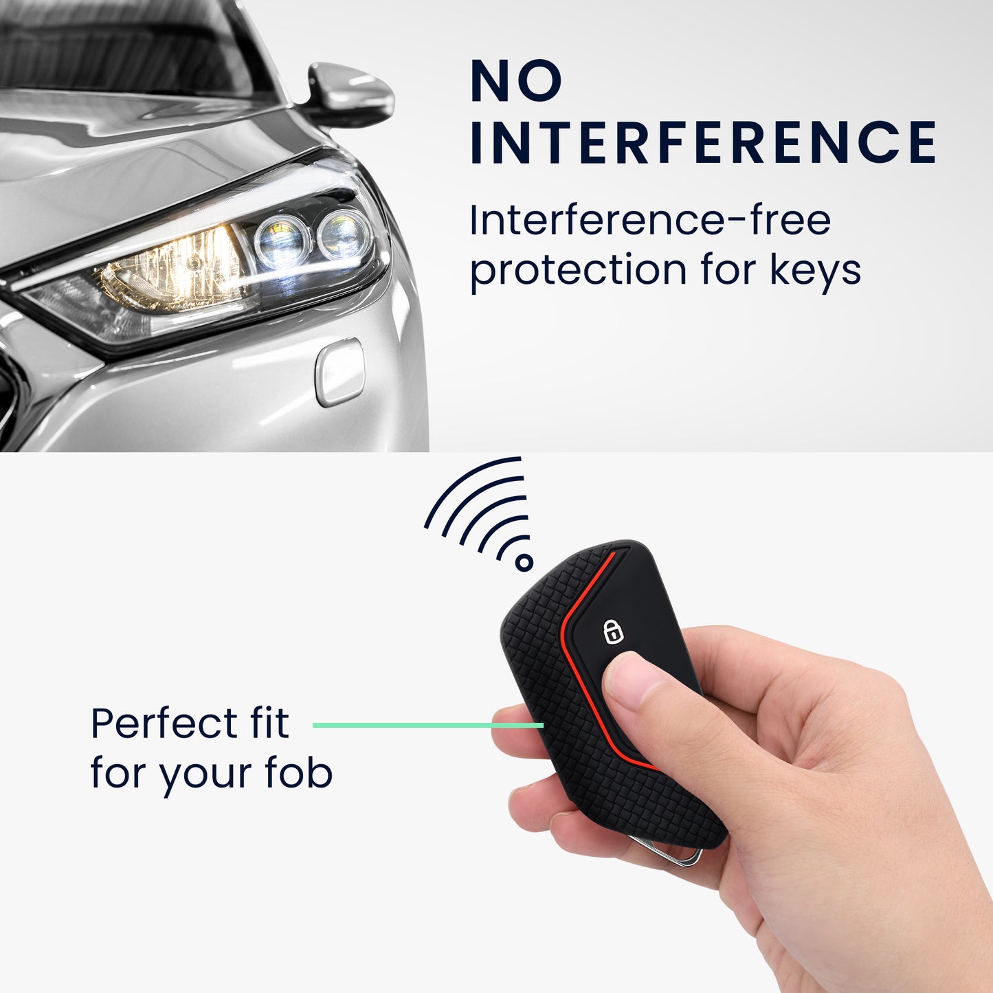 kwmobile Car Key Cover Compatible with VW Golf 8 3-Button Car Key - Key Fob Cover Don't Touch My Key