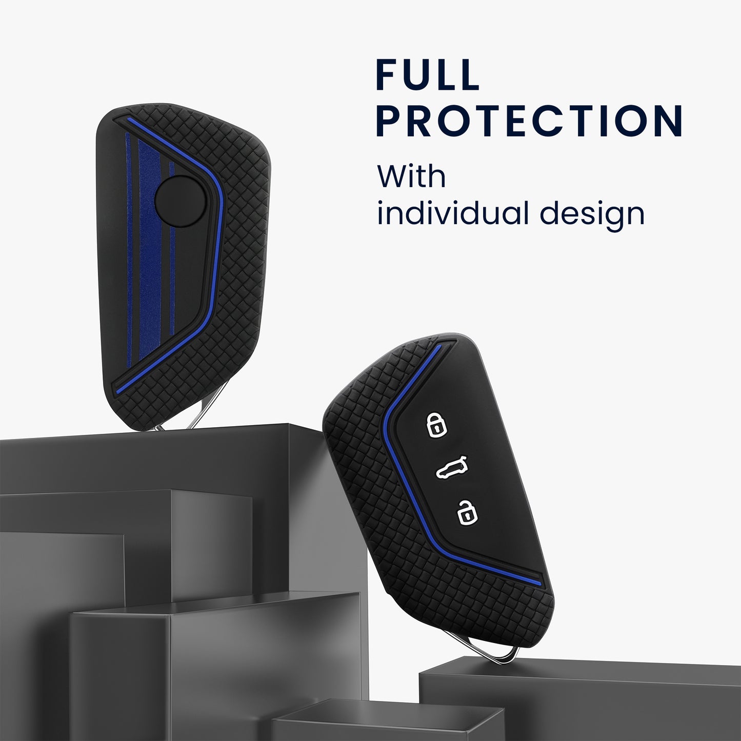 kwmobile Car Key Cover Compatible with VW Golf 8 3-Button Car Key - Key Fob Cover Don't Touch My Key