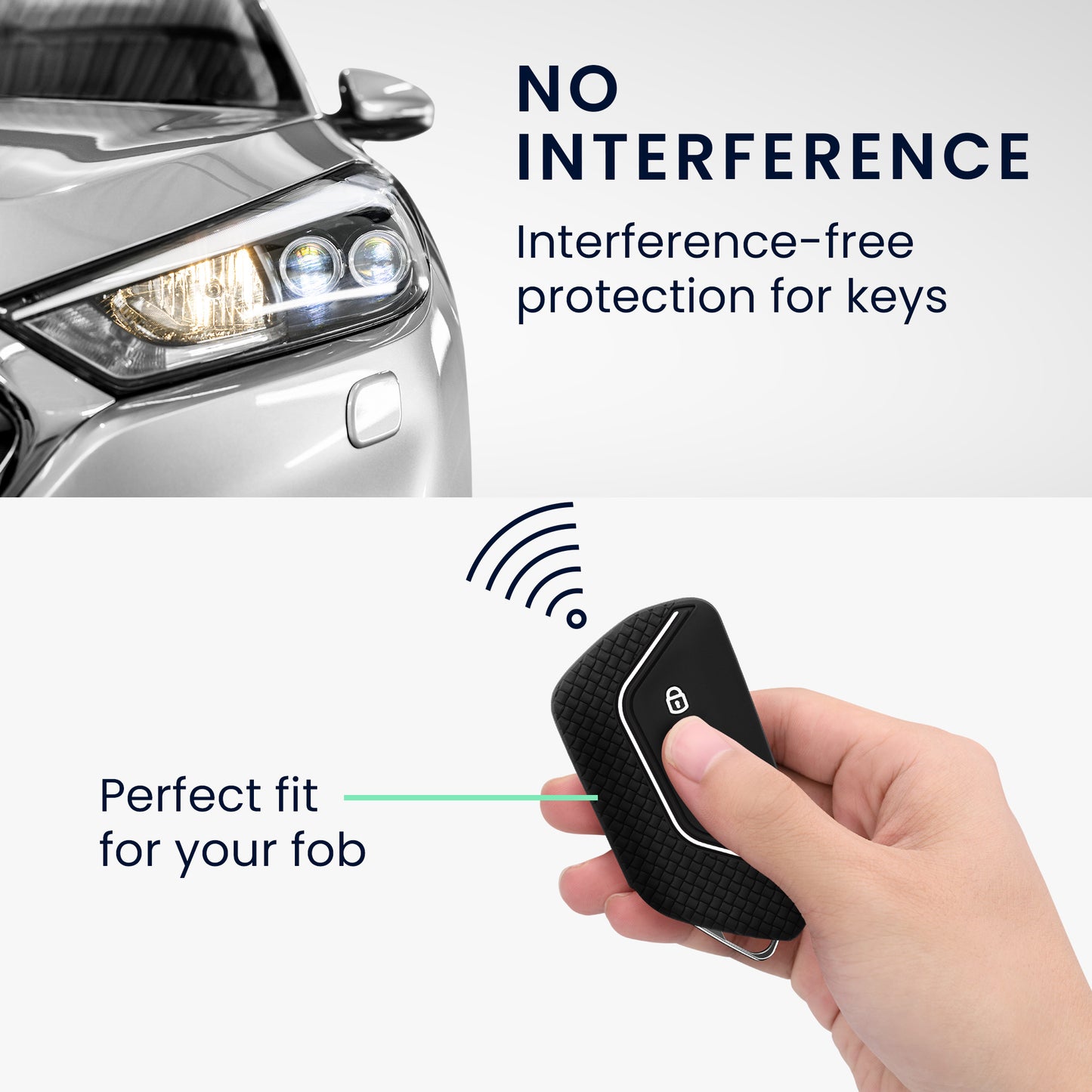 kwmobile Car Key Cover Compatible with VW Golf 8 3-Button Car Key - Key Fob Cover Don't Touch My Key