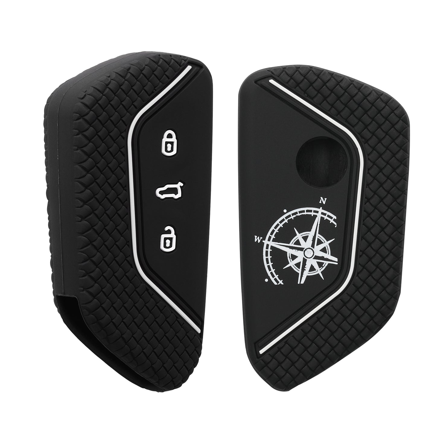 kwmobile Car Key Cover Compatible with VW Golf 8 3-Button Car Key - Key Fob Cover Don't Touch My Key