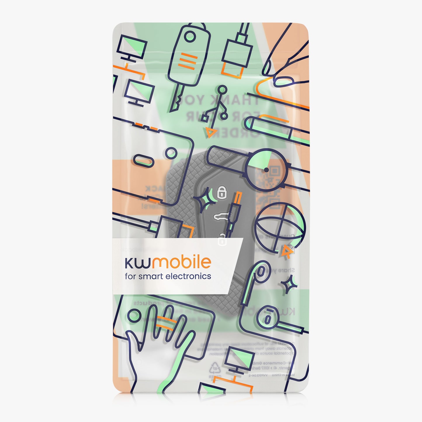 kwmobile Car Key Cover Compatible with VW Golf 8 3-Button Car Key - Key Fob Cover Don't Touch My Key