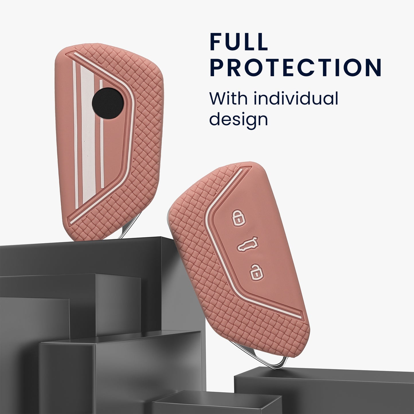 kwmobile Car Key Cover Compatible with VW Golf 8 3-Button Car Key - Key Fob Cover Don't Touch My Key