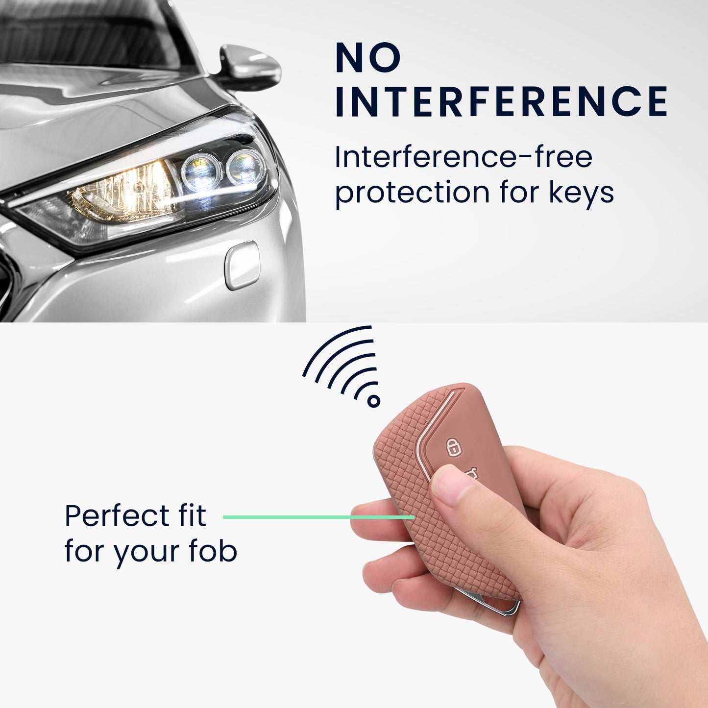 kwmobile Car Key Cover Compatible with VW Golf 8 3-Button Car Key - Key Fob Cover Don't Touch My Key