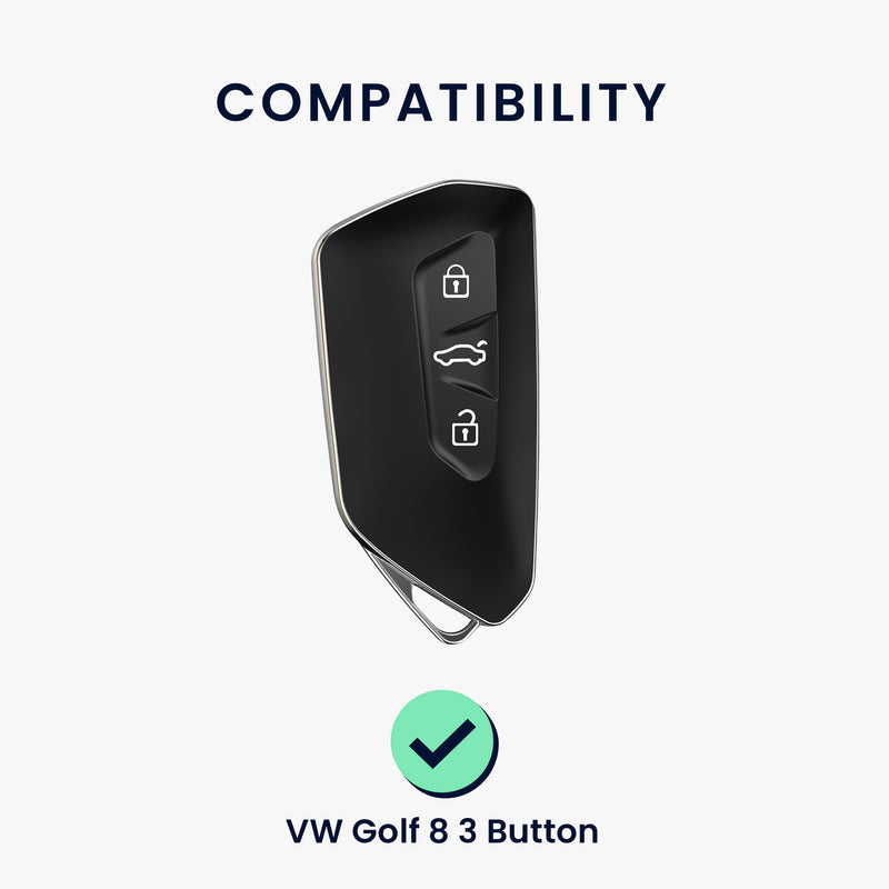 kwmobile Car Key Cover Compatible with VW Golf 8 3-Button Car Key - Key Fob Cover Don't Touch My Key