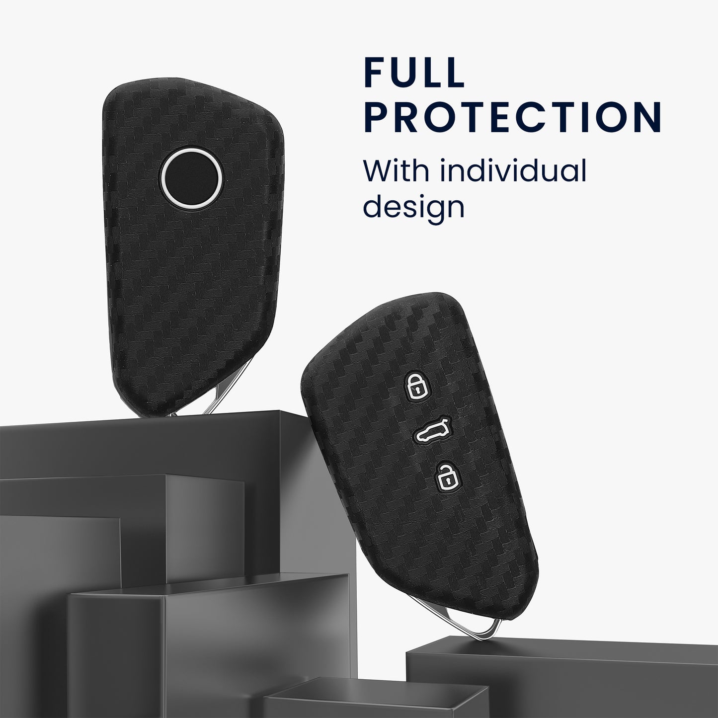 kwmobile Car Key Cover Compatible with VW Golf 8 3-Button Car Key - Key Fob Cover Don't Touch My Key