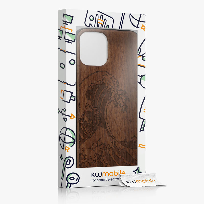 iPhone 12 / iPhone 12 Pro Shockproof Hard Case with TPU Bumper Wooden Compass