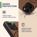 iPhone 12 / iPhone 12 Pro Shockproof Hard Case with TPU Bumper Wooden Compass