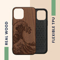 iPhone 12 / iPhone 12 Pro Shockproof Hard Case with TPU Bumper Wooden Compass